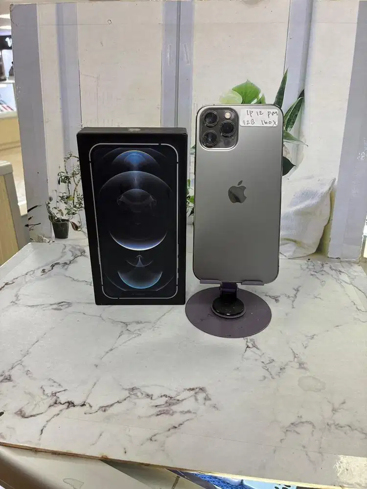 Jual hp iphone 12 pro max 128 ibox kodisi udah ganti layar