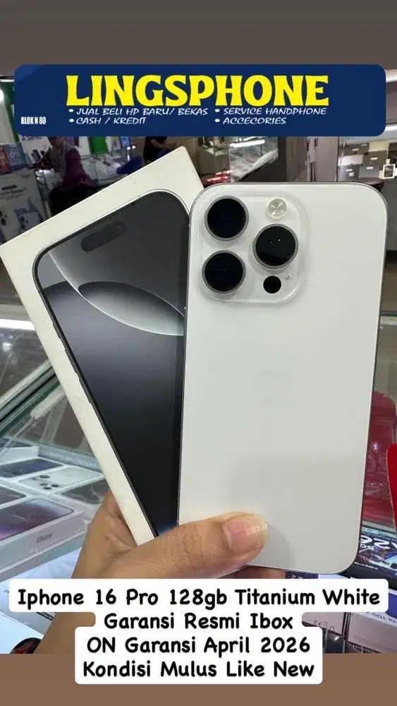 Iphone 16 Pro 128gb Titanium White IBOX ON GARANSI
