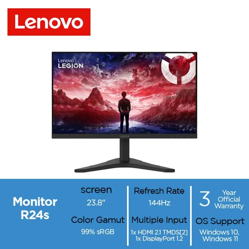 Lenovo Legion Monitor R24s 23.8 IPS 144Hz 99% sRGB 93 dpi - Raven Bla