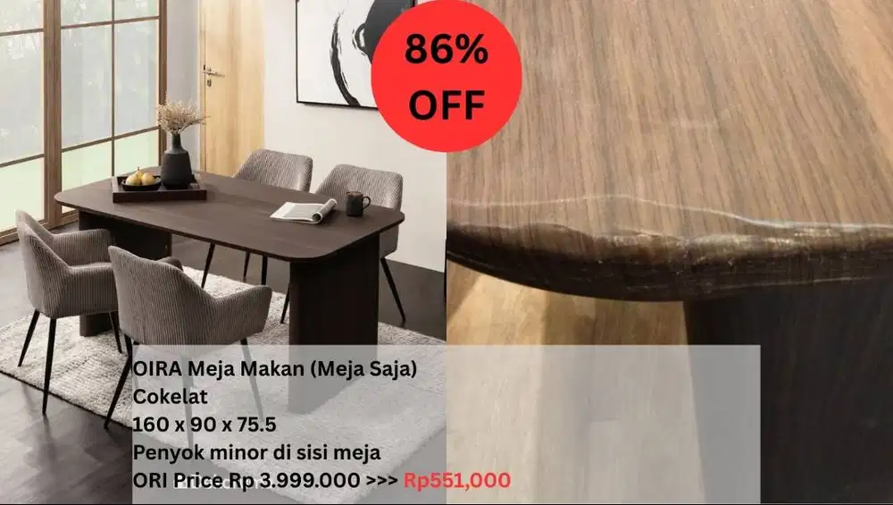 Heim Studio OIRA Meja Makan – Walnut (Hanya Meja)