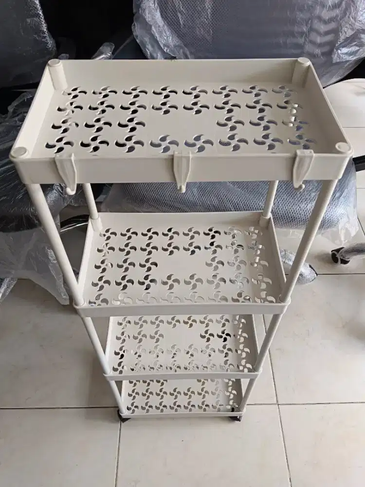 50rb BARU Rak Troli Serbaguna 4susun Tbal Awet&kokoh+roda Uk30x17x82cm