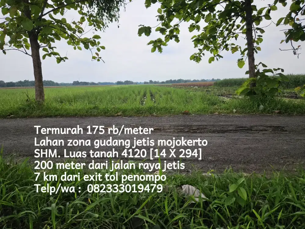 Banting harga lahan zona gudang jetis mojokerto