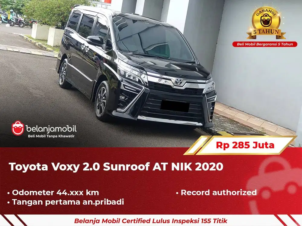 [ GARANSI 5TH ] Toyota Voxy 2.0 Sunroof AT 2020 2021