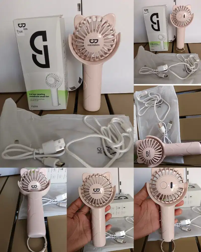 60rb-Kipas Angin Genggam Mini Portable 3000mah 3kcepatan tahan 2-8jam