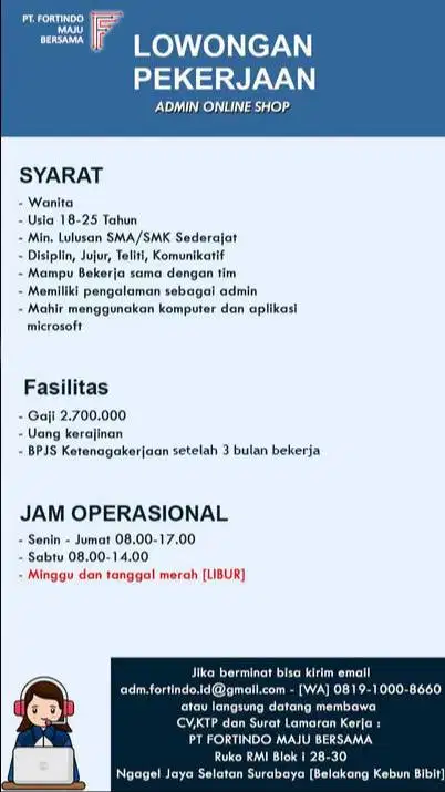 Lowongan Kerja Administrasi Urgent