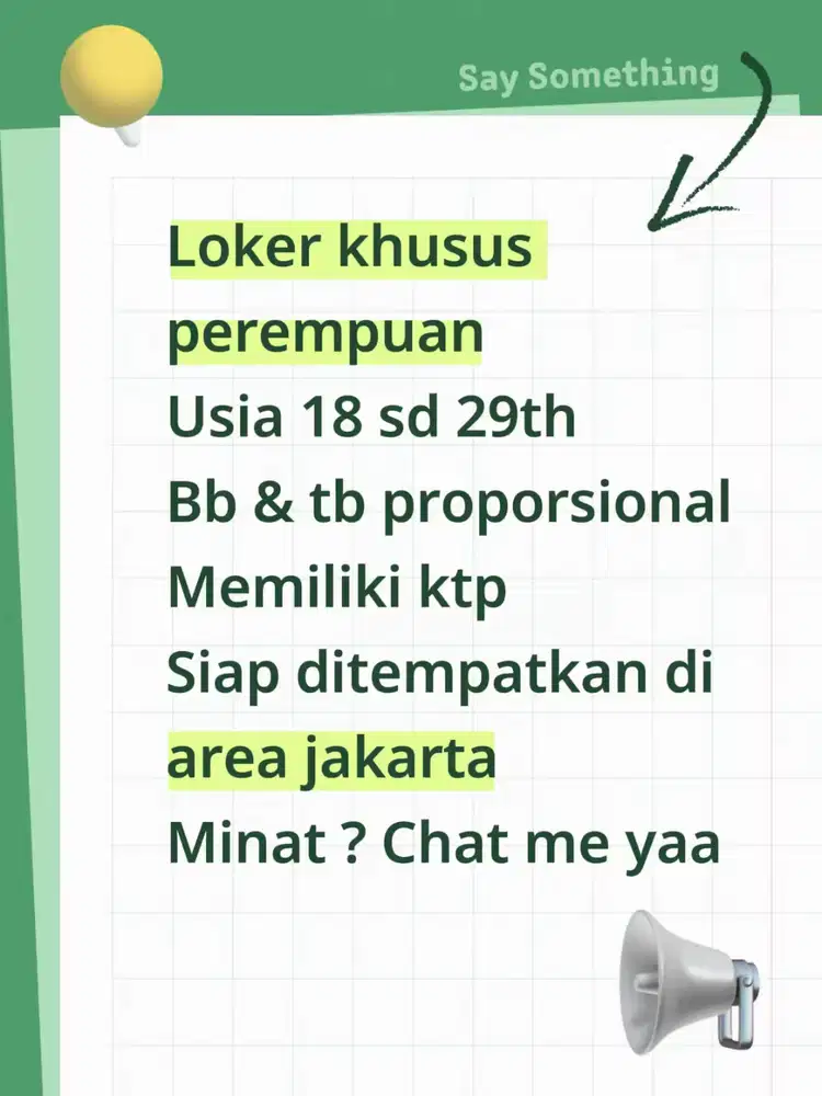Loker khusus wanita/perempuan