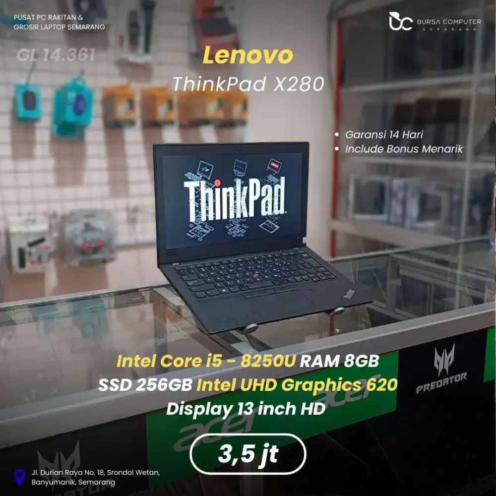 LENOVO Thinkpad X280 | Core i5 8250U 8GB 256GB