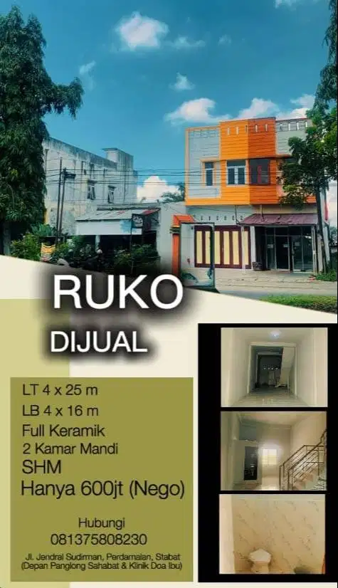 Ruko 2,5 Lantai Siap Pakai