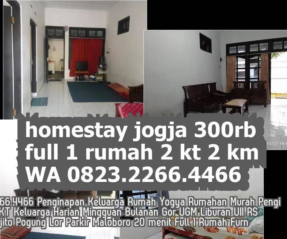 Penginapan Keluarga Jakal Yogyakarta Rumahan Bulanan Harian Mingguan