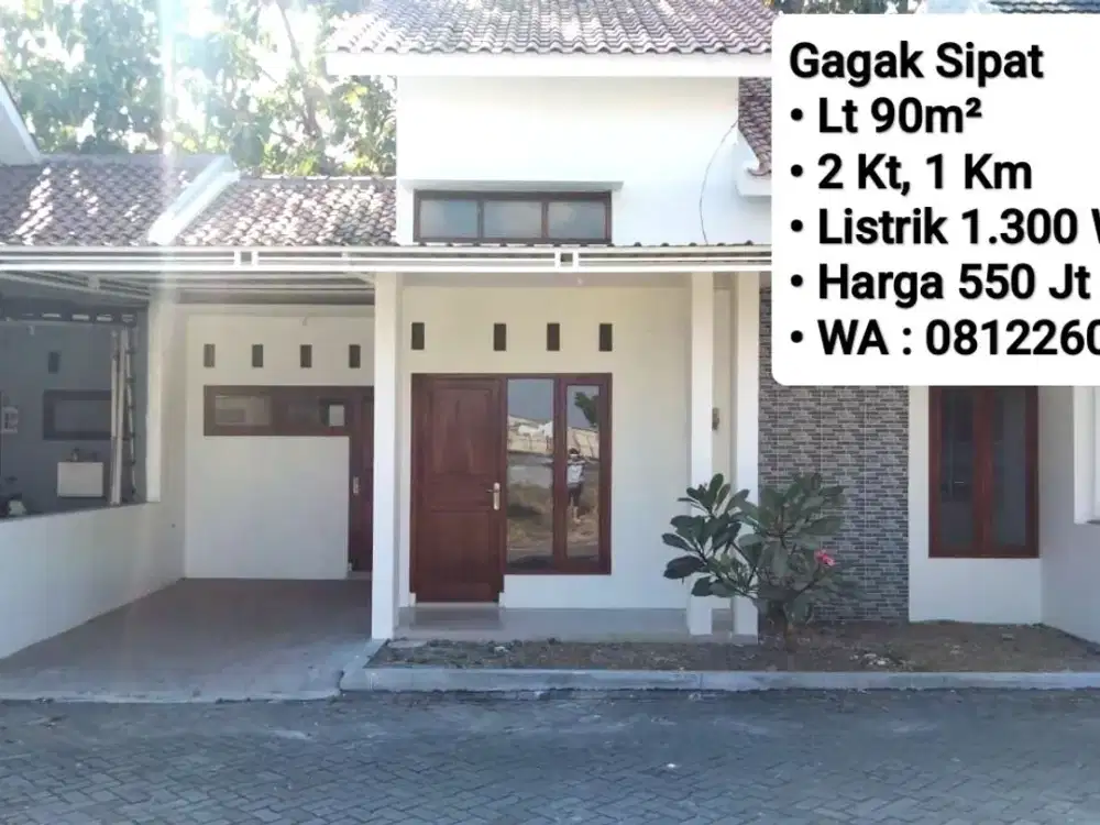 Jual Rumah Siap Pakai Area Gagak Sipat Ddekat Bandara, Colomadu