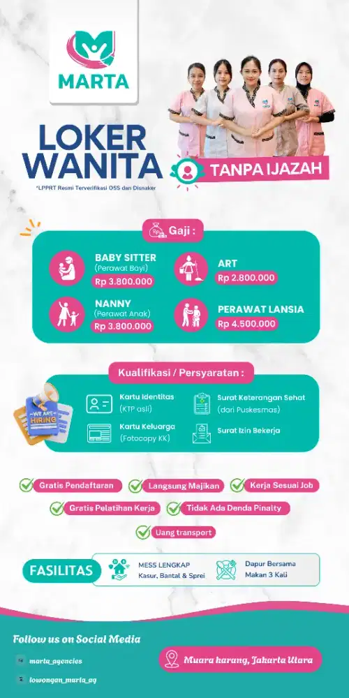 Lowongan Kerja Jakarta – Wanita Tanpa Ijazah (ART/Babysitter)