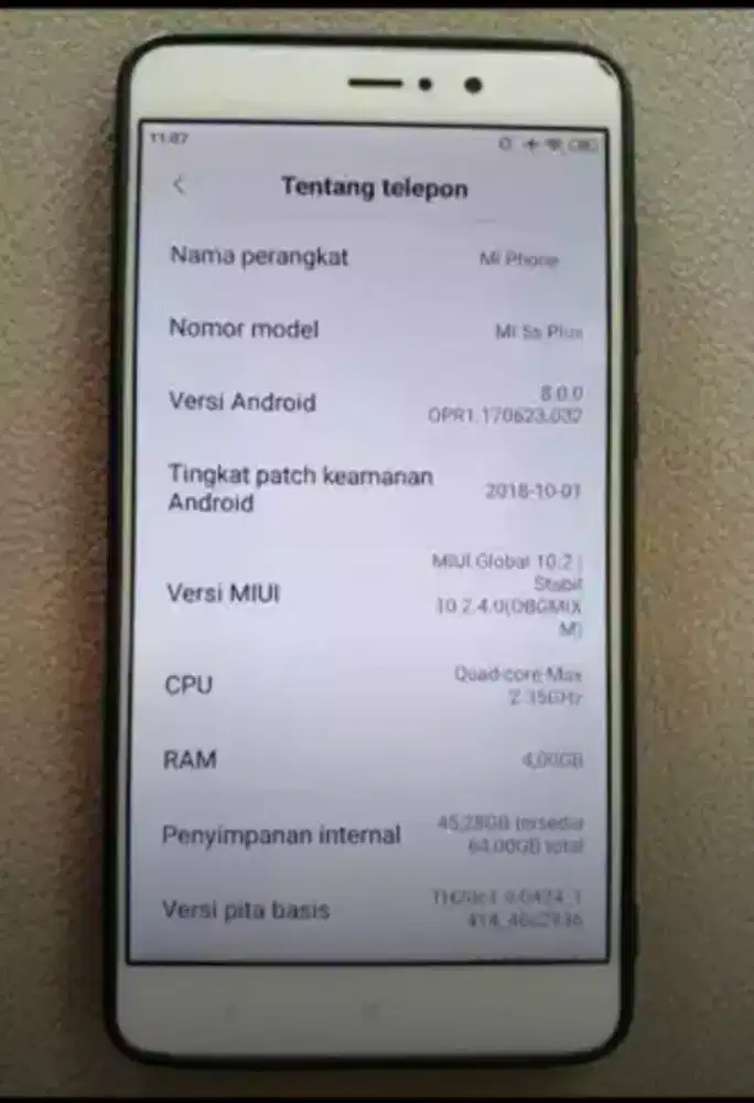 Jual murah Xiaomi Mi 5S plus Ram 4/64