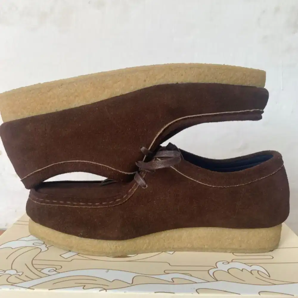 Sepatu kulit Portee Goods Pebble Suede Expresso.
Size 43 (28,4)