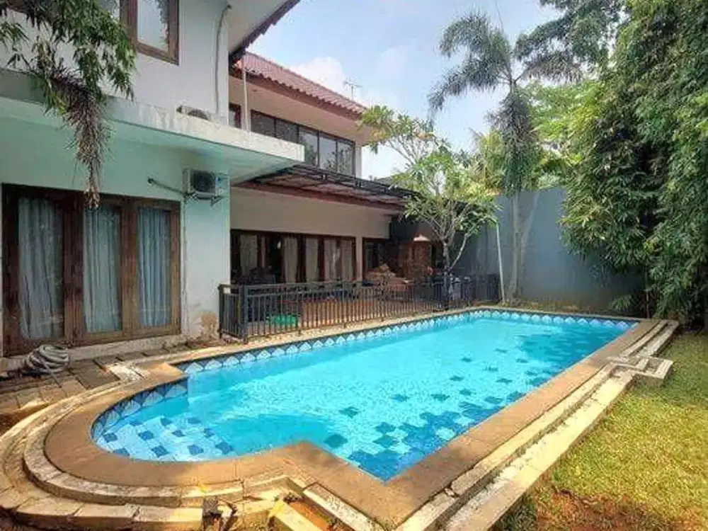 Rumah cantik 2 lt, Nuansa Bali, Swimming Pool, SHM, Town House di Lebak Bulus Jak Sel CL 589