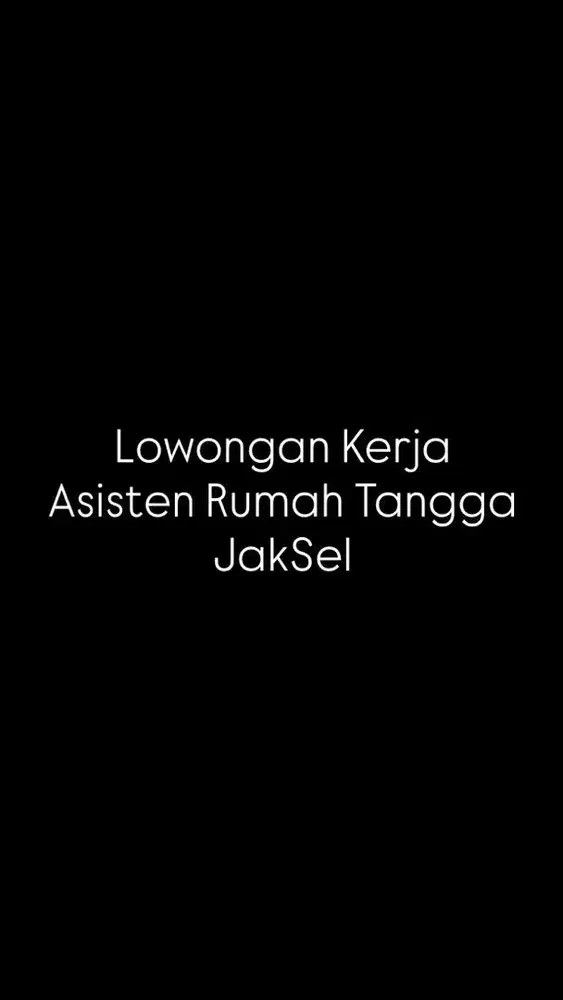 Dibutuhkan Asisten Rumah Tangga