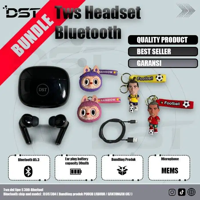 Earphone TWS DST S300 Wireless Bluetooth