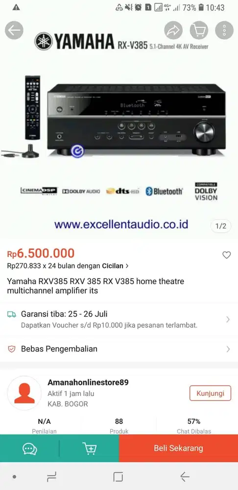 Yamaha NS-333 + Amplifier | Paket Audio Original | Beli Baru 14 Juta