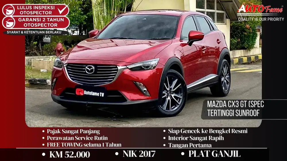 Mazda CX3 GT (Spec Tertinggi) NIK 2017 Sunroof Fullspec 2017