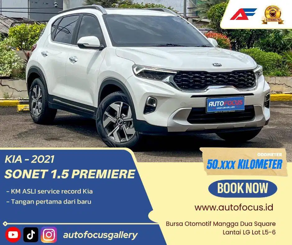 Kia Sonet 1.5 AT Premier 5 seater AT putih 2021