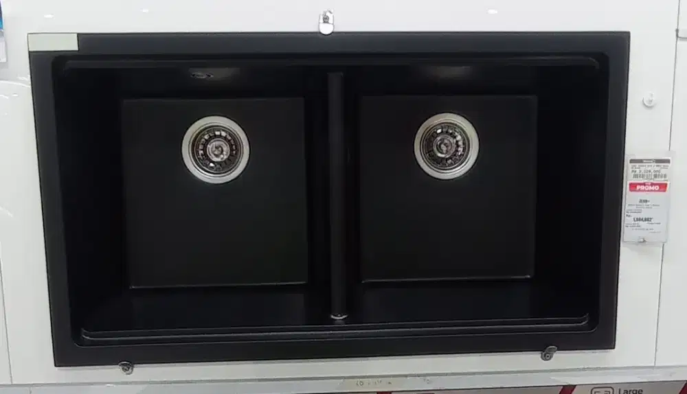 ZEHN+ GRANITE SINK 2 BOWLS BLACK