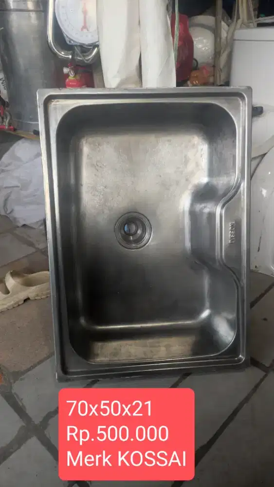 WESTAFEL SINK STAINLES 70x50x21 MERK KOSSAI SEKEN BEKAS REKONDISI