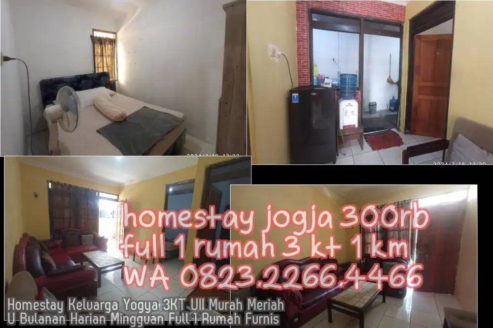 Homestay Keluarga Yogya 3KT UII Murah Meriah U Bulanan Harian Mingguan