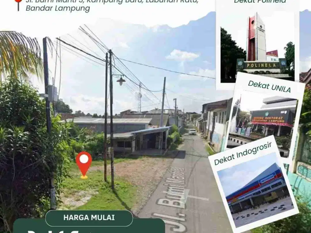 TANAH DKT KAMPUS UNILA COCOK BUAT KOSAN KOSAN ATAU HUNIAN