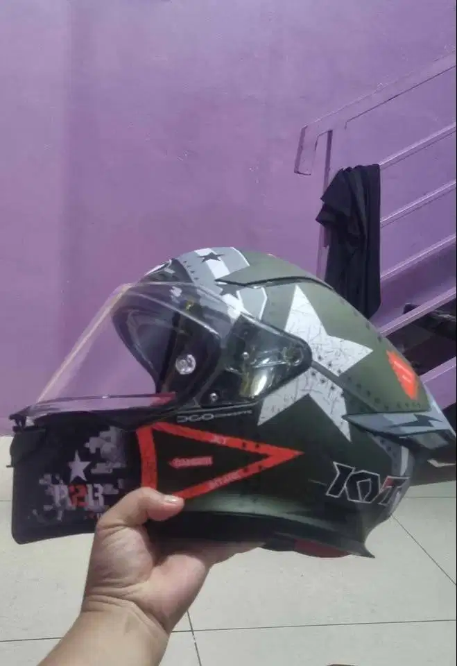 Helm full-face KYT R2R Pro Assault Matt Army
