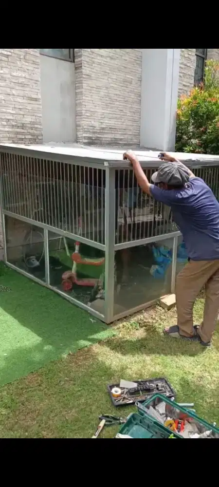 Kandang anjing stenlis murah