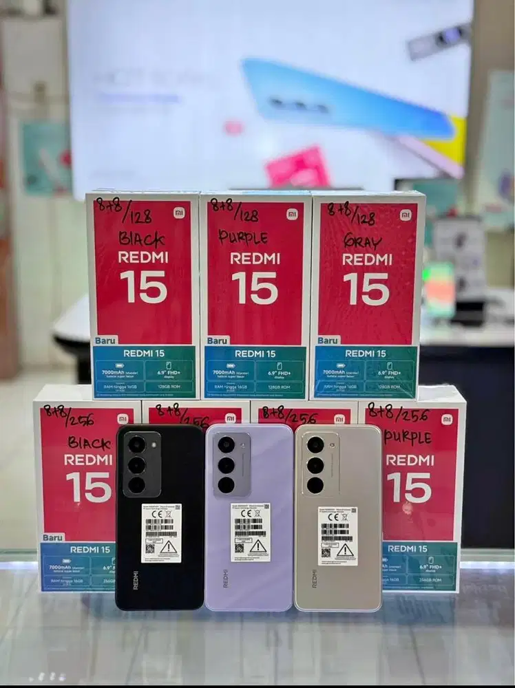 BARU!! REDMI 15 RAM 16/256,16/128 GARANSI RESMI (HARGA GROSIR SAJA)