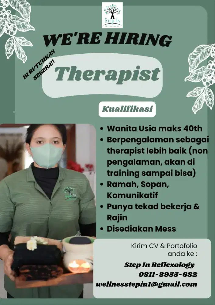 Di butuhkan terapis wanita segera!! (Syariah)