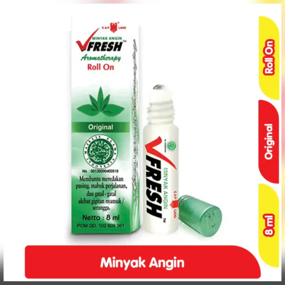 HARGA PROMO: Vfresh Minyak Angin Aromaterapi Roll On 8 ml