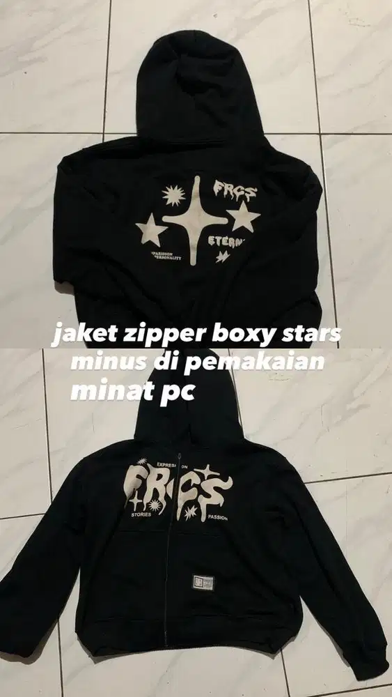 jaket ziper boxy
