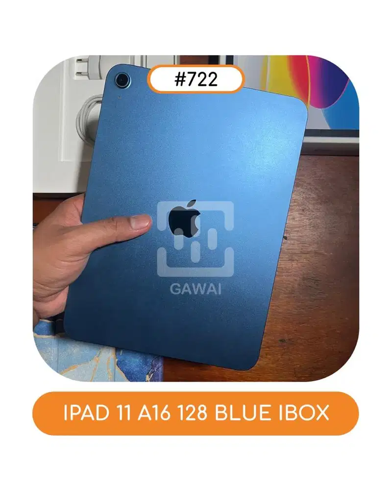 #722 Ipad 11 A16 Blue 128 Ibox WIFI Garansi 04 September 2026