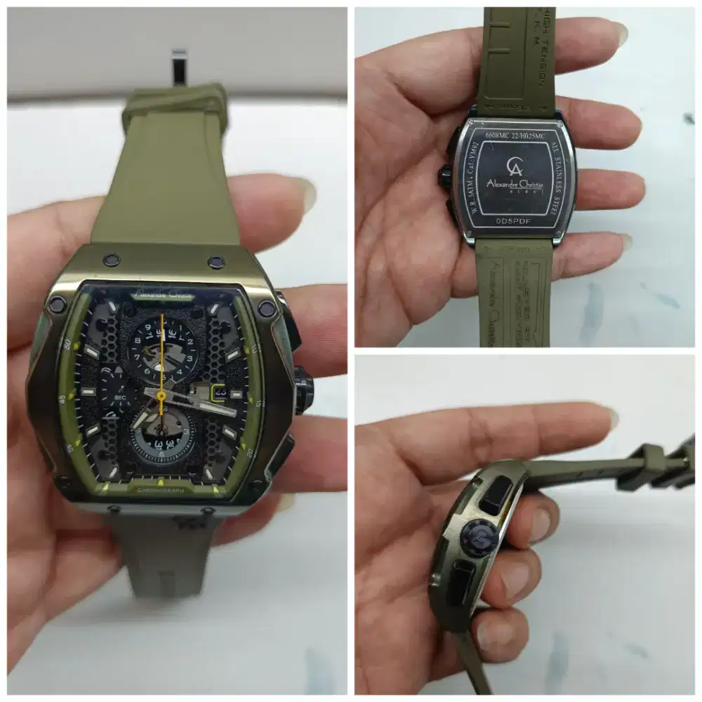 Jam Tangan Pria Alexandre Christie 6608 Ori Second Mulus