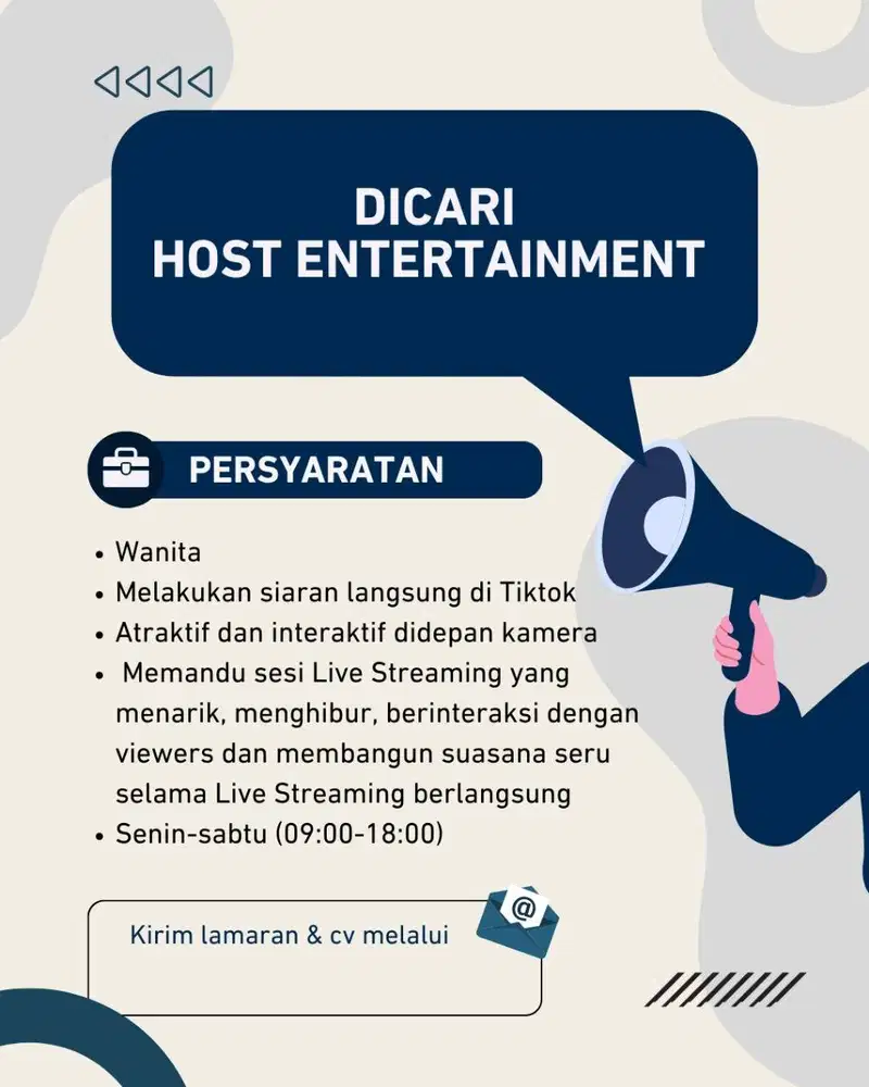 DI BUTUHKAN HOSTLIVE ENTERTAINMENT