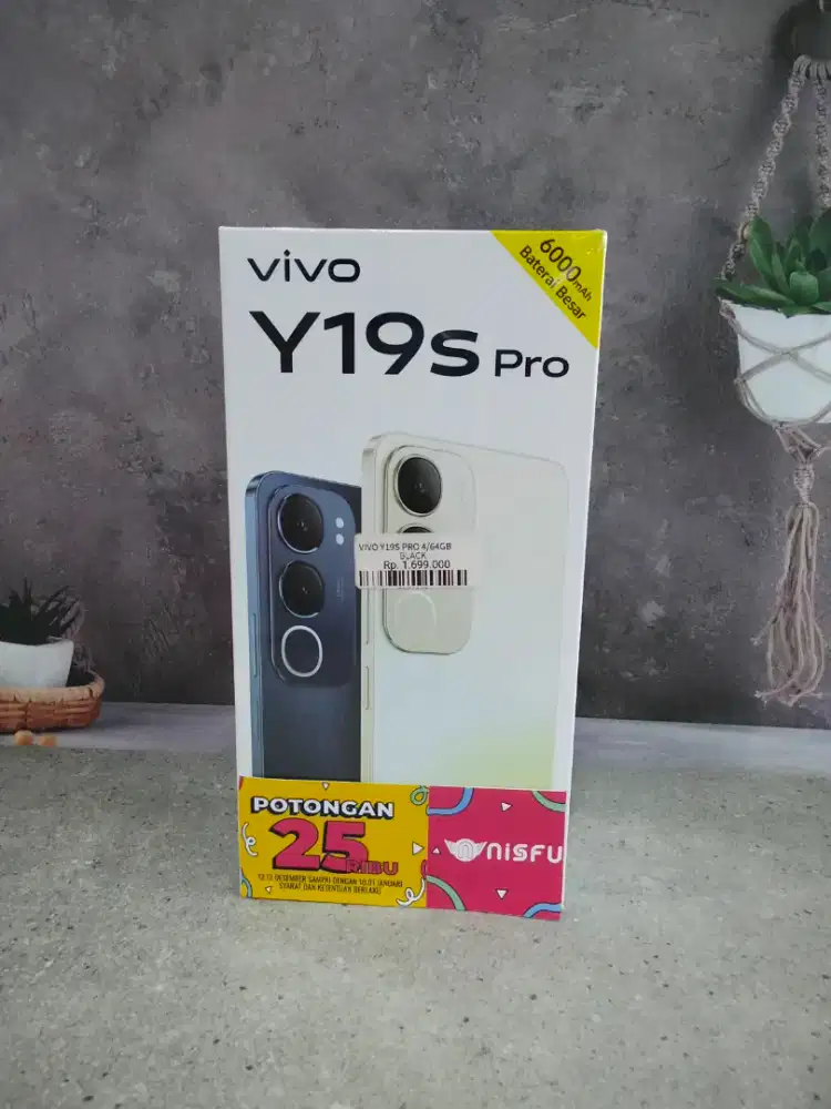 VIVO Y19s Pro ram 4/128 garansi 1 thn