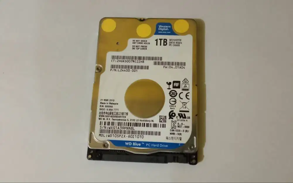HDD Harddisk Laptop Notebook WD Blue 1TB /1000GB Second Normal Garansi