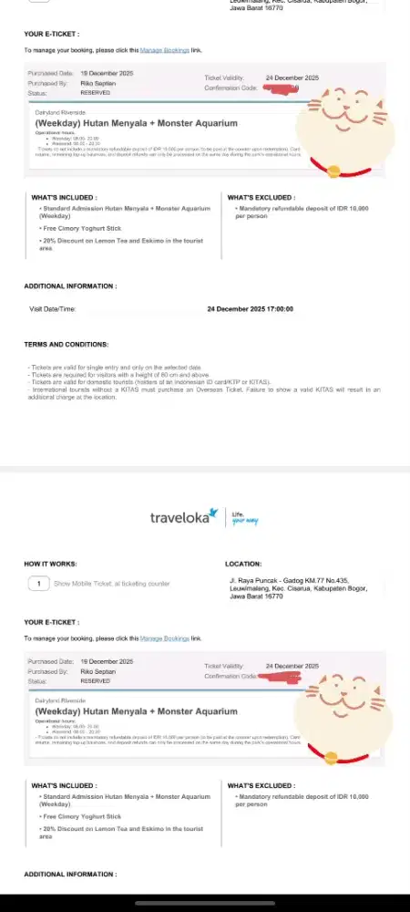 Tiket Dairyland Hutan menyala