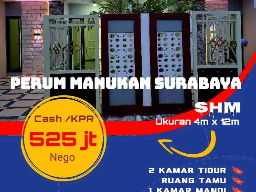 2 Unit Rumah Baru 2 Lantai Murah siap Huni di Perum Manukan, Sby Barat