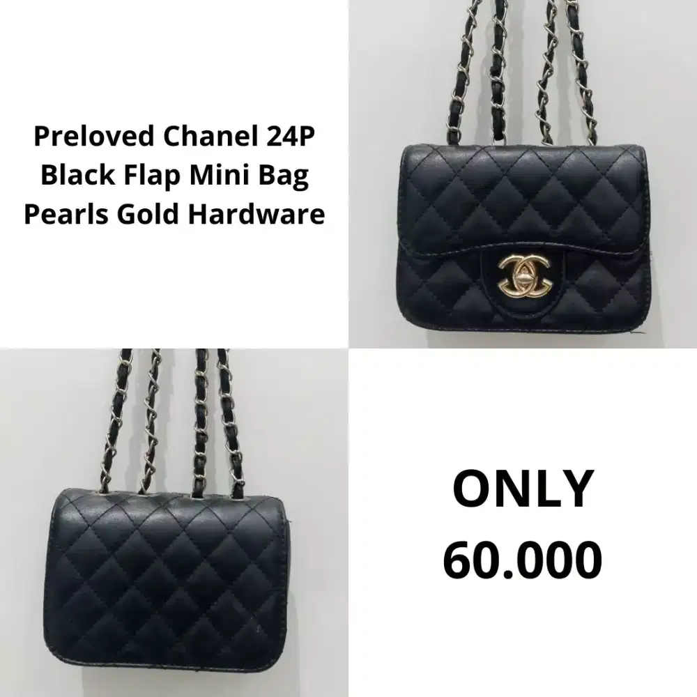 Preloved Chanel 24P Black Flap Mini Bag