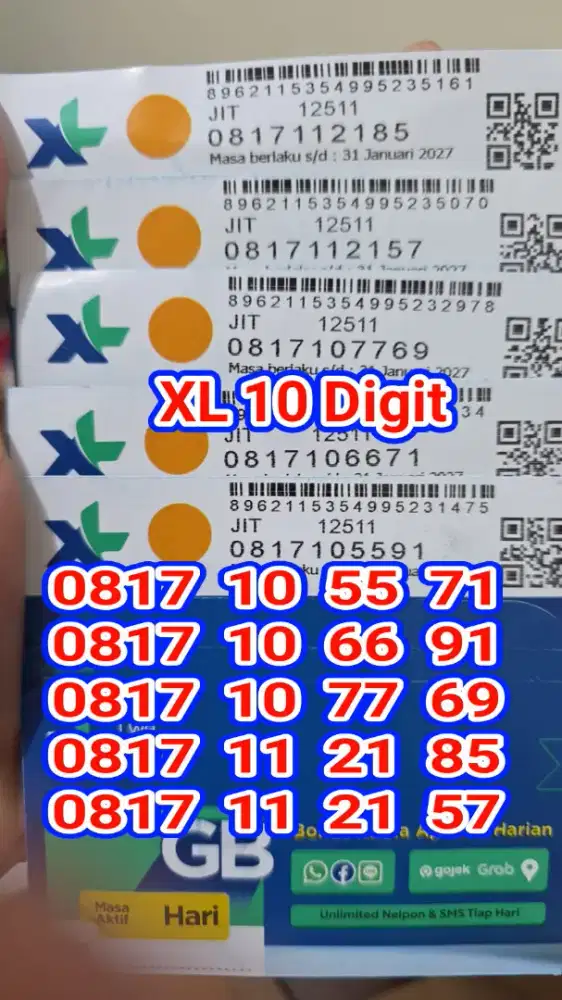XL 10 digit, kartu perdana XL 10 digit