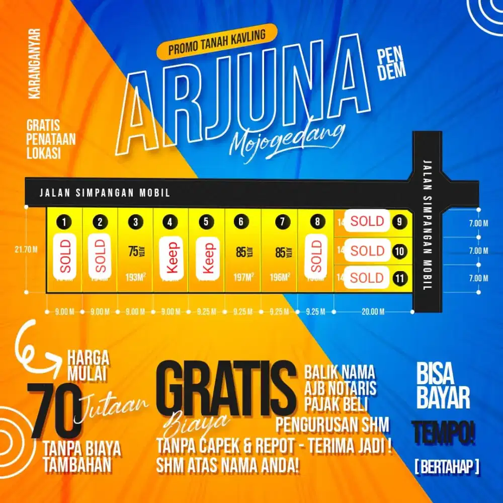 dijual kavling murah strategis Karanganyar