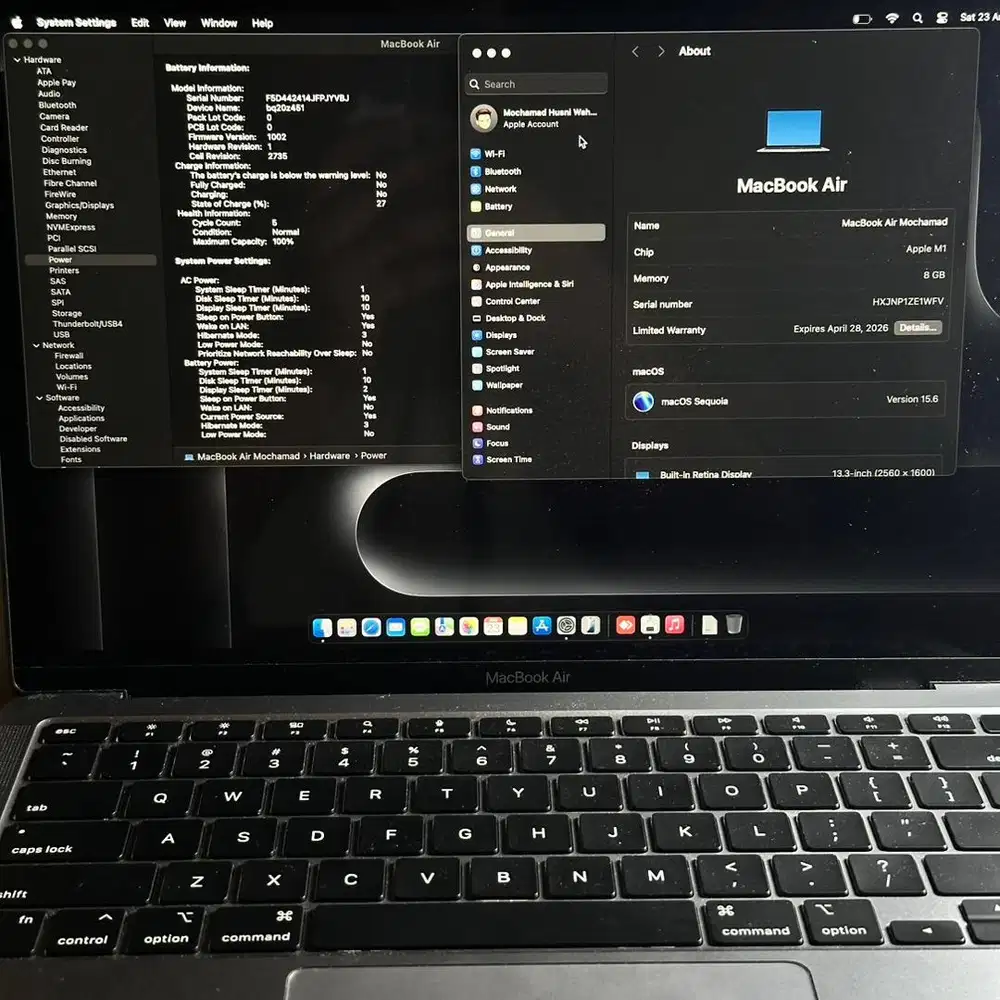 MACBOOK AIR M1 8/256GB MULUS 100%