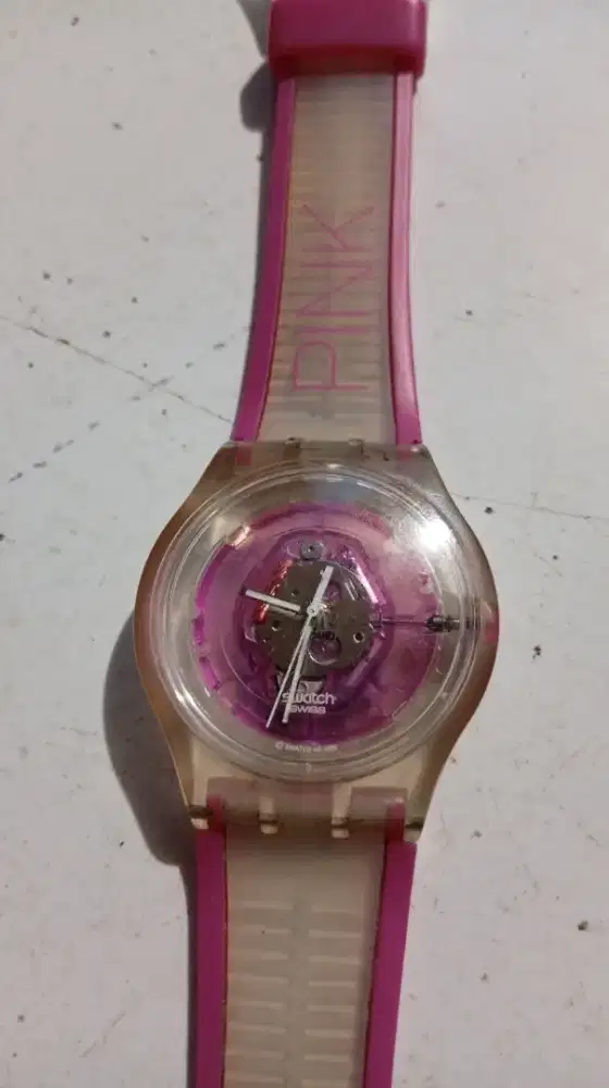 Jam tangan swact pink orjinal