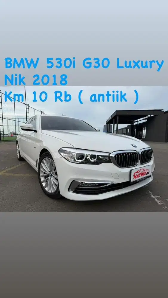BMW 530i G30 Luxury Nik 2018 white on black Siap pakai