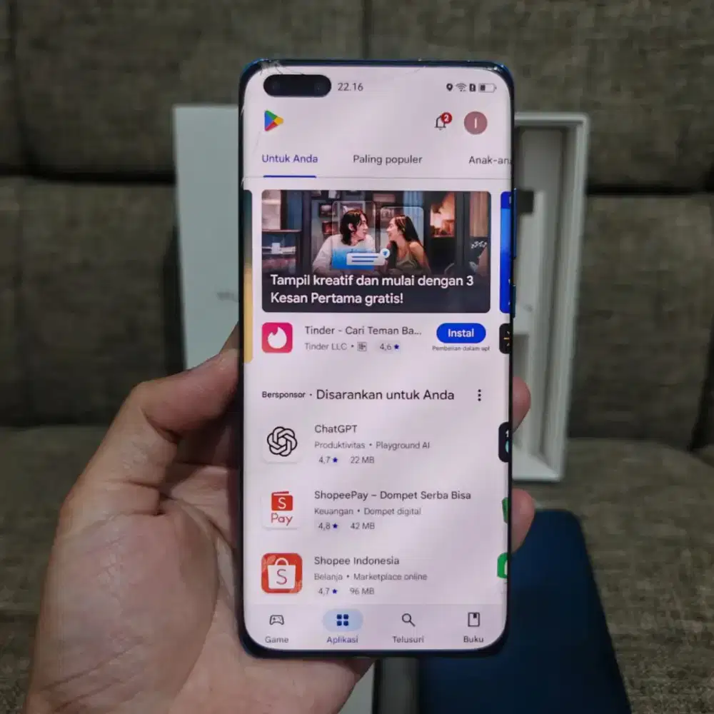 Huawei P40 Pro 8/256 Resmi Fullset HarmonyOS GMS