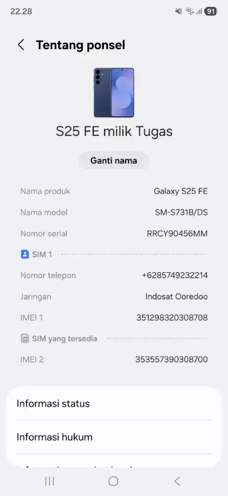 Jual hp samsung s25 fe