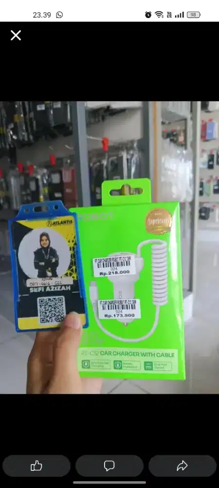 CAR CHARGER ROBOT RT-C12 30W | ATLANTIS DAHSYAT