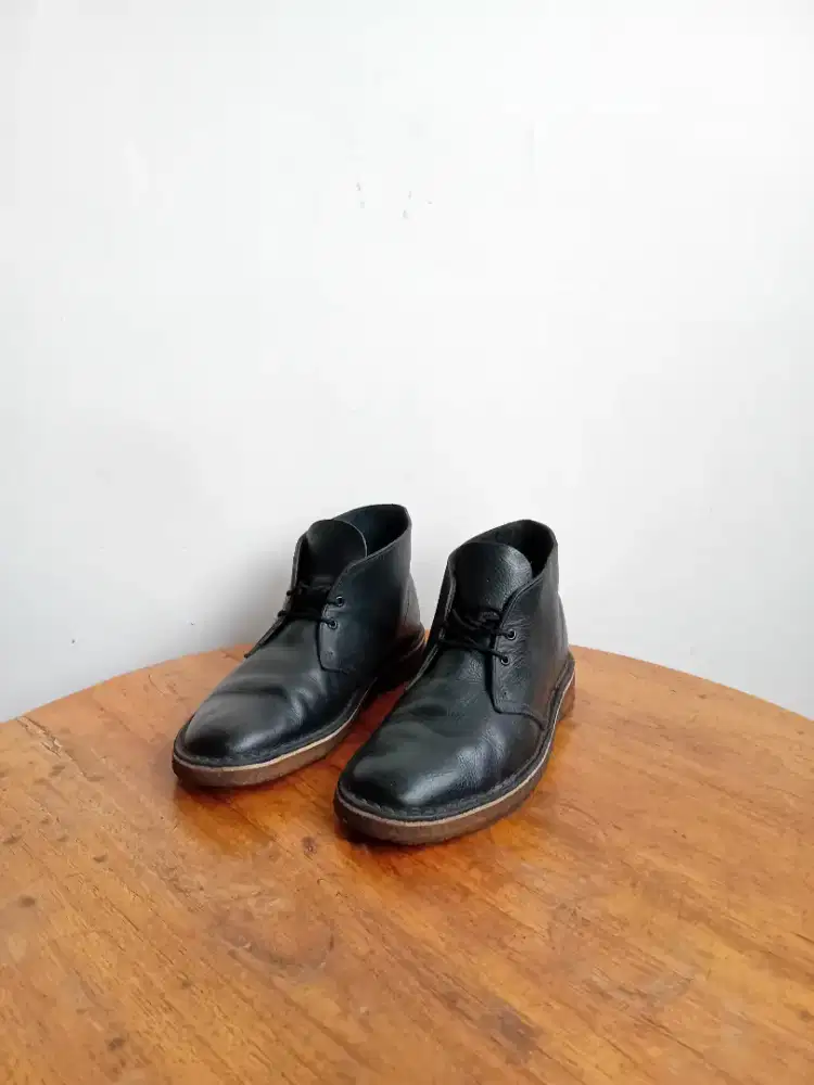 Clarks Men's Dessert Boots Black Tumbled Leather